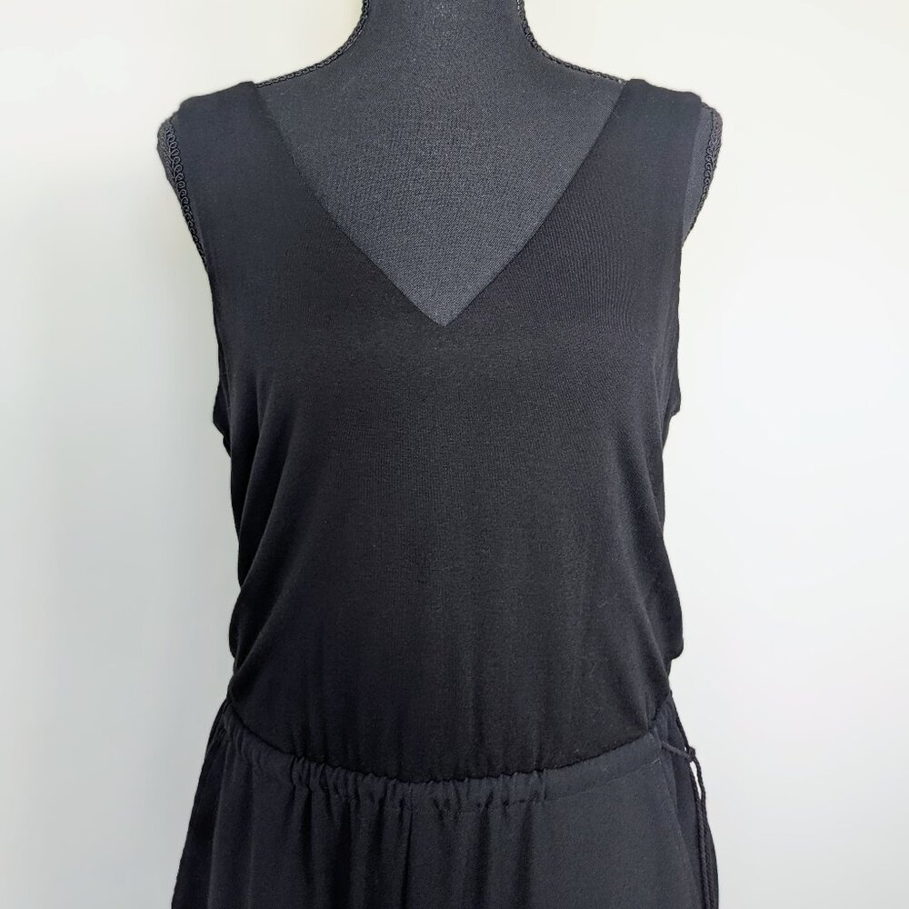 Ann Taylor LOFT Petite | 4P | Jumpsuit Pockets VNeck Drawstring Waist Sleeveless - Picture 2 of 4